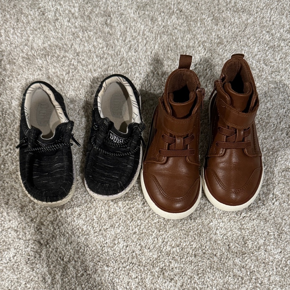 2 pairs of boy toddler shoes- 8